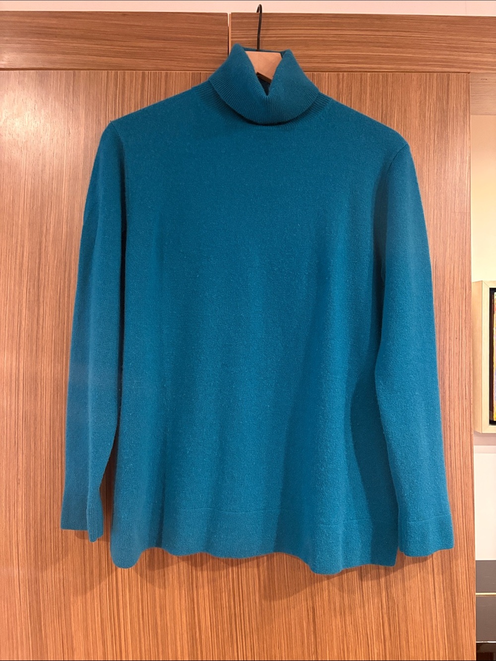 Neiman Marcus:  Cashmere Turtleneck Sweater, L, Teal